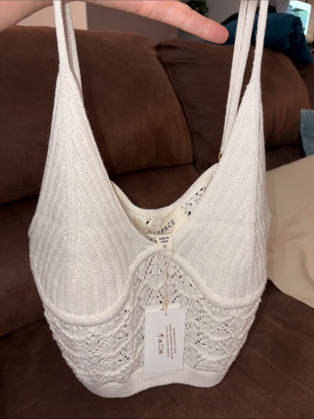 l*space Ivory Knit cropped top - Picture 3 of 4